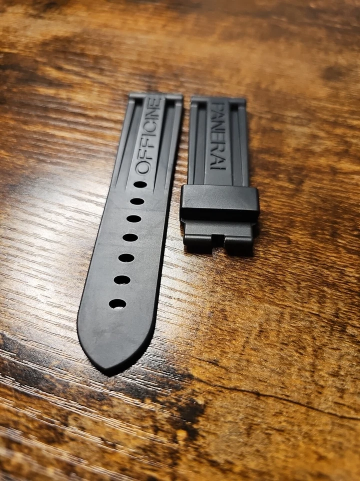 Panerai Watch 24/22mm Black OEM Caoutchouc Rubber Dive Strap MX0011QQ - Image 4 of 4