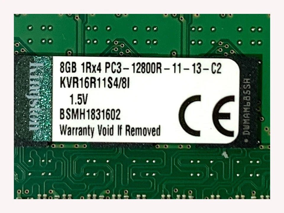 Kingston KVR16R11S4/8I 8GB PC3-12800R DIMM 1600 MHz DDR3 Server Memory - Image 3 of 4