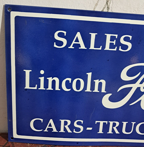 Ford Sales And Service Porcelain Enamel Sign 36 x 15 Inches 1 Sided - Picture 3 of 6