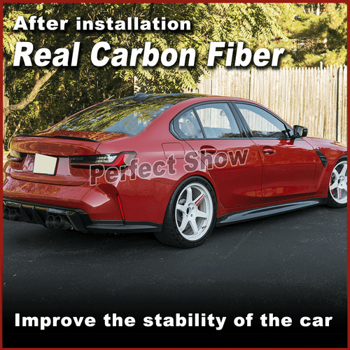 Umbrales laterales de carbono Side Skirts umbral enfoque para BMW Serie 3 G80 M3 2021-2024 - Imagen 2 de 12