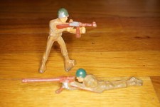Dimestore Metal Toy Soldier Manoil Rare M172 M174 Tommy Gunner Machine Gunner