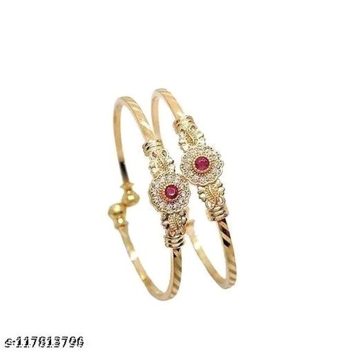 Brazalete Ligero Kundan Dorado Bollywood Estilo Antiguo Moda Dorado Mate - Imagen 5 de 5