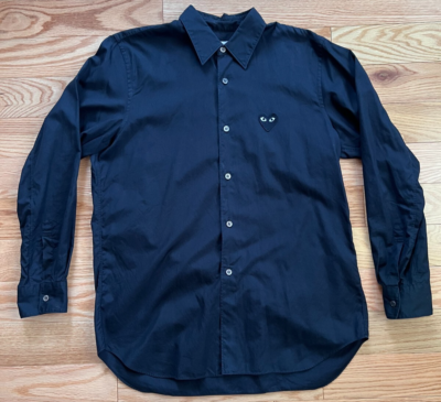 AUTHENTIC Play Comme des Garons Black Dress Shirt M Heart Button Up CDG Junya | eBay AUTHENTIC Play Comme des Garons Black Dress Shirt M Heart Button Up CDG Junya | eBay