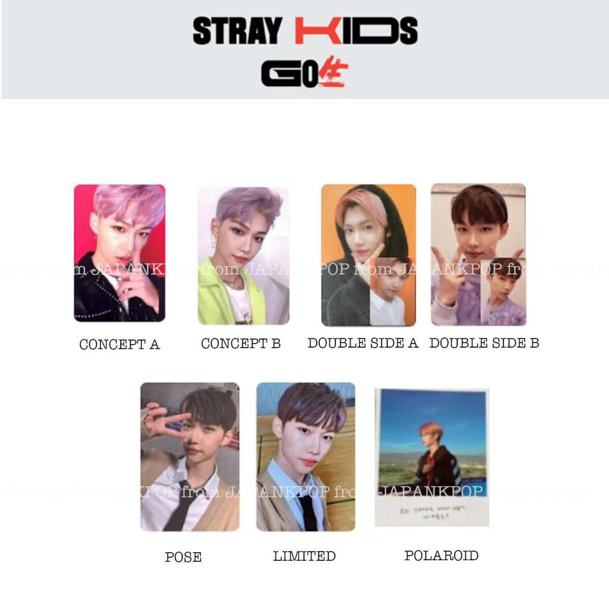 Stray kids GO LIVE GOLIVE ALBUM PHOTO CARD Bang chan Lee know Han