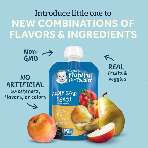 Gerber Toddler Fruit and Veggie Value Pack Baby Food Pouches - 9Ct/3.5Oz Each - Picture 2 of 5