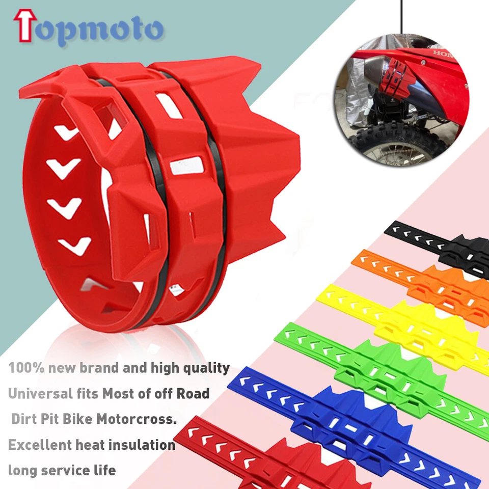 Защита глушителя задней трубы выхлопной системы мотоцикла для Honda Yamaha красная - Изображение 3 из 3