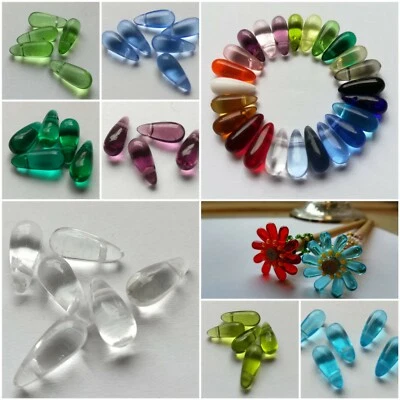 Tropfenperle 5 x 13 mm 32 Stück transparente Perlen Gütermann Basteln