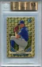 Marketplace image: 2014 Bowman Chrome Scout Top 5 Mini Superfractor Kyle Zimmer Rookie 1/1 BGS 9.5