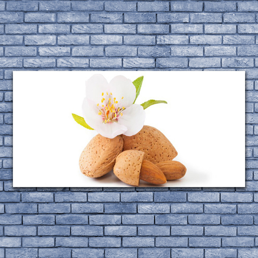 Tableau fleurs pistache impression Plexiglas® 140x70 cm grand format floral