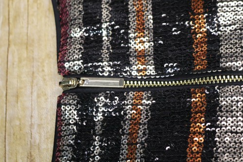NWOT 1901 women's Sequin Multi Stripe Shift Dress S petite short sleeve lined - Picture 10 of 11