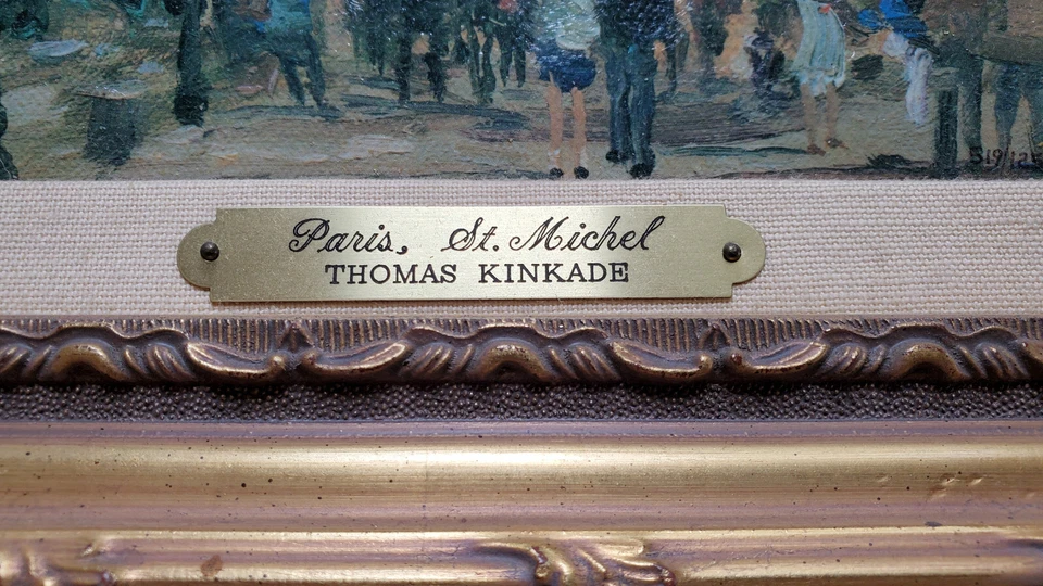 Thomas Kinkade Paris at “St. Michel” Signed Numbered Canvas 519/1250 - Image 2 of 3