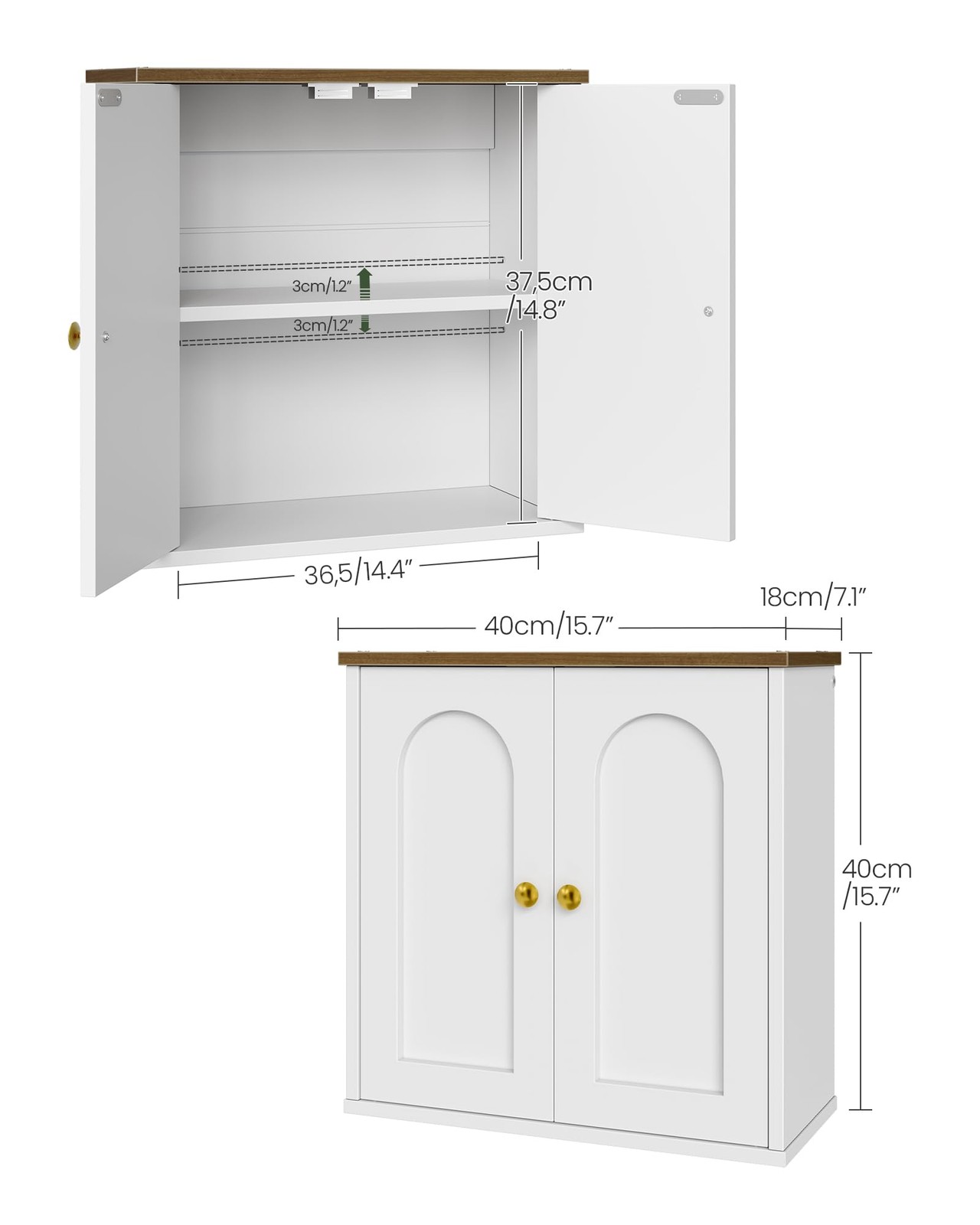CHOEZON Bathroom Wall Cabinet, Medicine Cabinet with Adjustable Shelf, Modern...