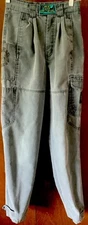 Vtg 1980s Gitano Sz 14 Slim High Waist Pleated Frnt Tapered Barrel Leg