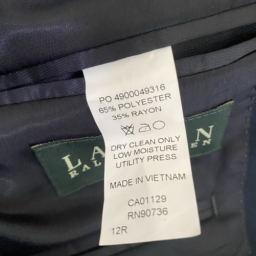 Lauren Ralph LRL Blazer Boys 12R Navy Blue Suit Jacket 2 Button Gold Buttons - Picture 9 of 9