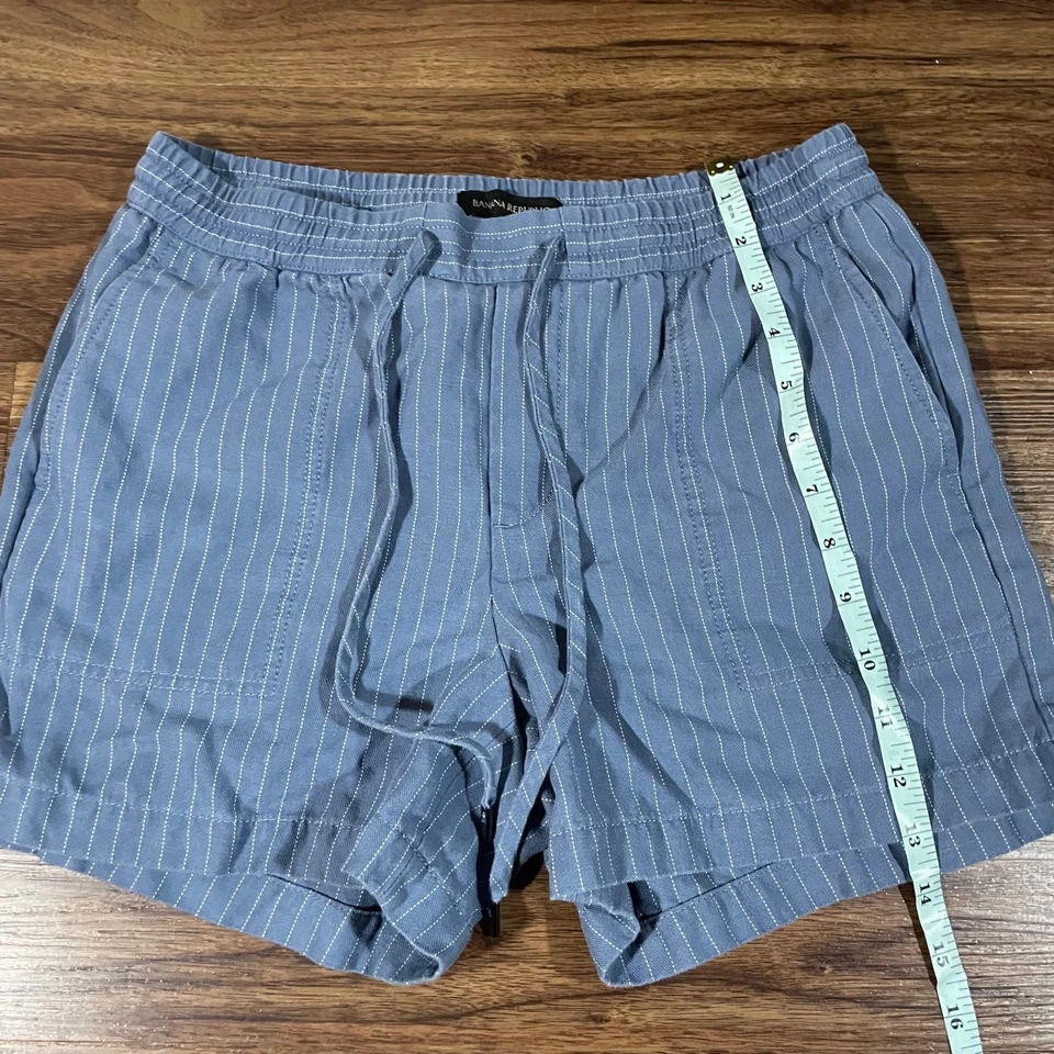 Pantalones Cortos Banana Republic Rayas Cordón Informales Talla XS Azul Bolsillos Foto 3 de 4