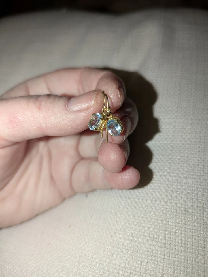 blue topaz dangle earrings - Image 2 of 4