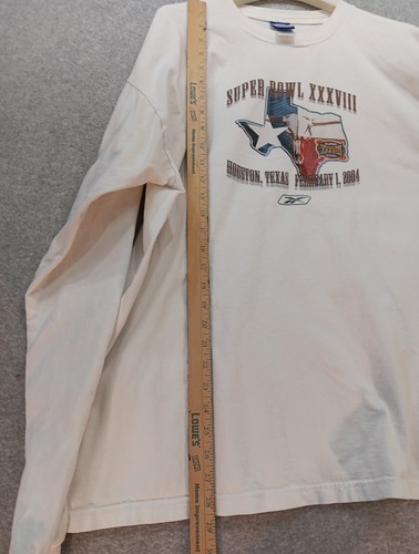 VTG 2004 Super Bowl XXXVIII (38) Shirt Size XL White Long Sleeve Graphic Print - Picture 11 of 14