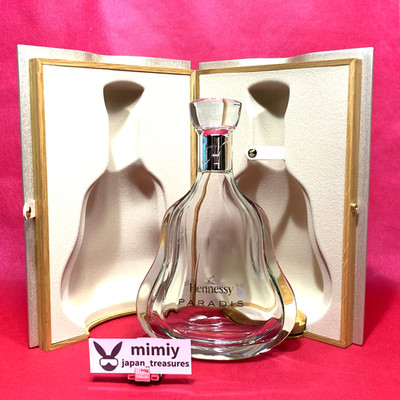 Hennessy PARADIS Crystal Bottle Empty Decanter Cognac exellent w/wood Case