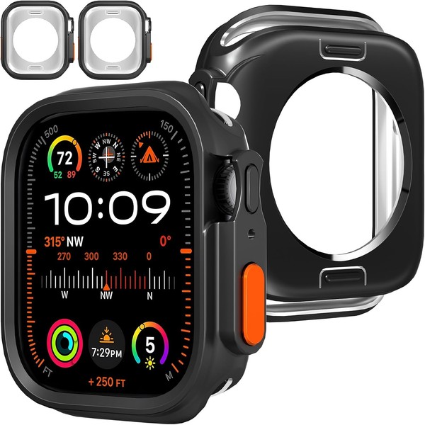 SchutzhüLle FüR Apple Watch 46Mm UltradüNn Soft TPU StoßFest Schwarz 2 StüCk-image