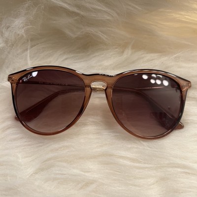 Ray-Ban ERIKA RB4171 Size 54 Transparent Brown Sunglasses 100 % Authentic