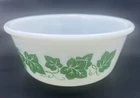 Vintage Hazel Atlas Milk Glass Mixing Bowl Ivy Pattern 7 in. diameter