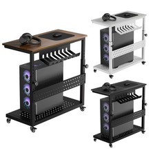 Computer Tower Stand PC Stand Mobile Rolling CPU Holder Cart Height Adjustable