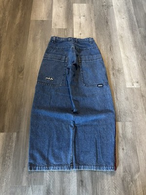 Vintage Y2K On The Brink OTB baggy wide leg stripe skater jeans jnco style 28x30