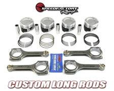 SpeedFactory Racing No-Notch H-Beam Long Rod and 17.5mm Vitara Piston Combo D16