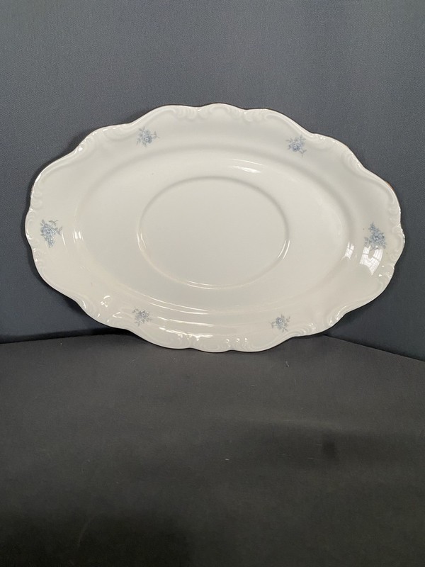 Vintage Under PlateFor Gravy Boat Blue Garland Bavarian Johann Haviland China