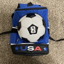 FIFA World Cup USA Soccer Ball Graphic Print Backpack Blue/Black Zip Adjustable