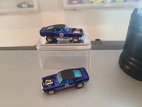 Lot Of 2 Hot Wheels 68 Mustang Boss Hoss Redlines. Blue  2016 Diecast Car 1:64