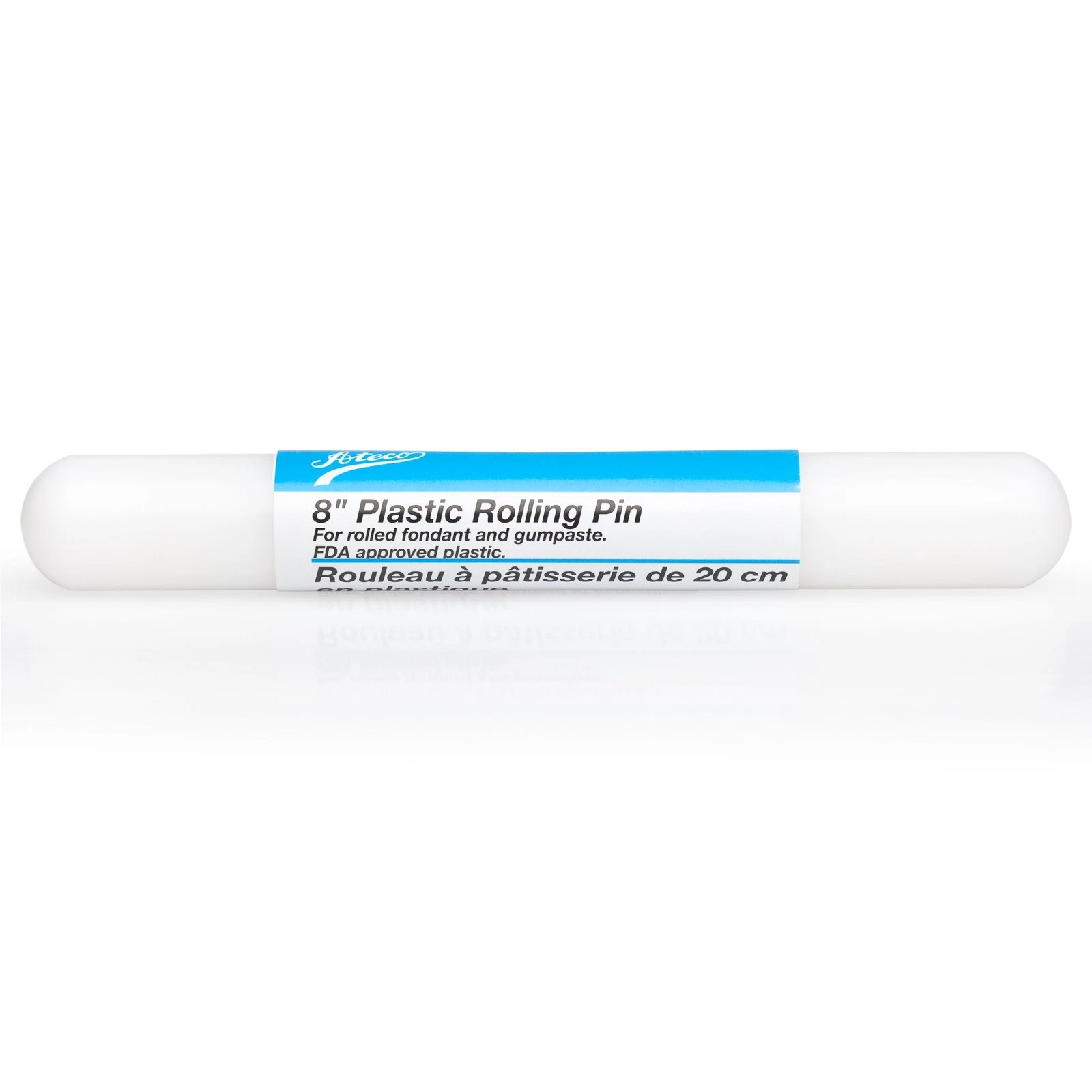 Fondant and Gum Paste Rolling Pin, Non-stick Food Grade Plastic, 8-Inches Long