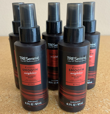 5 Tresemme Keratin Smooth Weightless Silky Shine Spray Heat Activated 4.1 Oz Ea.