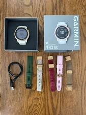 Garmin Fenix 6s Pro 1.2in Rose Gold with White Band GPS Watch - 010-02159-10