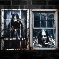Halloween Deko Fensterbilder 120X80 Gruselige Horror Dekoration FüR Garten