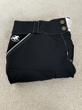 34R Smartpak Piper Evolution Mid-rise, black with white, knee patch. Used