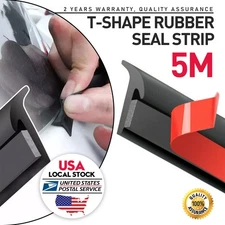 5M Rubber Seal Weather Strip Door Window Lock Trunk Hood Edge Trim W/Steel Sheet
