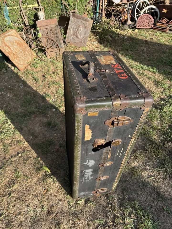 Armario de vapor vintage maletero 41 pulgadas 22 pulgadas 14 pulgadas equipaje vagón tren años 40 Foto 2 de 4