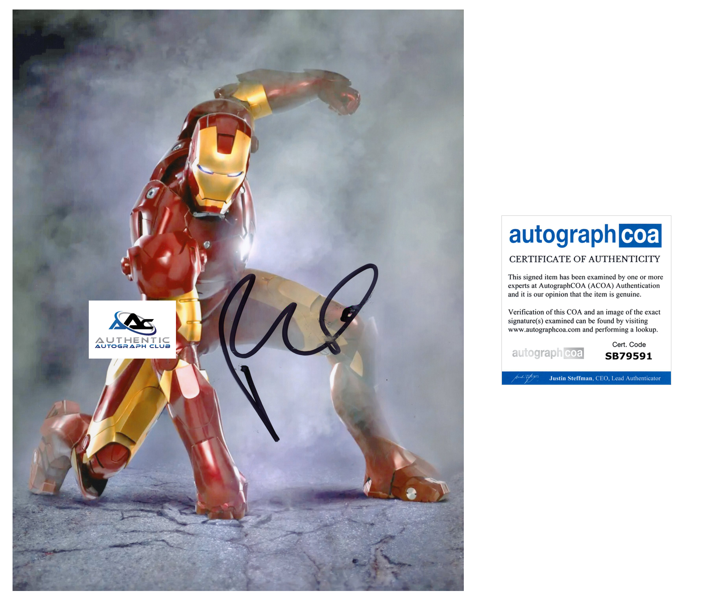 ROBERT DOWNEY JR AUTOGRAPH SIGNED 8x10 PHOTO MARVEL AVENGERS IRON MAN ...