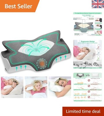 Dunkelgraues ergonomisches Hals-Kissen - Memory Foam für ultimativen Schlafkomfort
