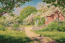 Summer countryside scenery Oil painting Giclee Art Printed on canvas L3843