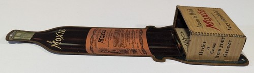 Moxie Soda, Nerve Food Co. Match Holder Lithographed Tin, Original, NM to Mint - Picture 6 of 11