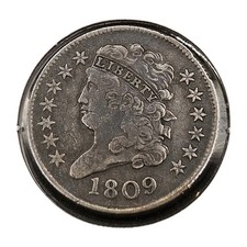 1809 Classic Head Half Cent | EXTRA FINE to CHOICE EXTRA FINE (XF+) Details