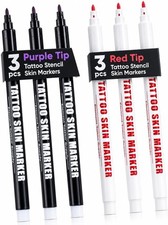 Element Tattoo Supply Skin Markers Bold Tip Red Purple Body Art Pens