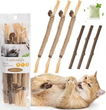 6 Pack Silvervine Sticks Cat Toy, Natural Chew Stick for Dental Care Teeth Clean