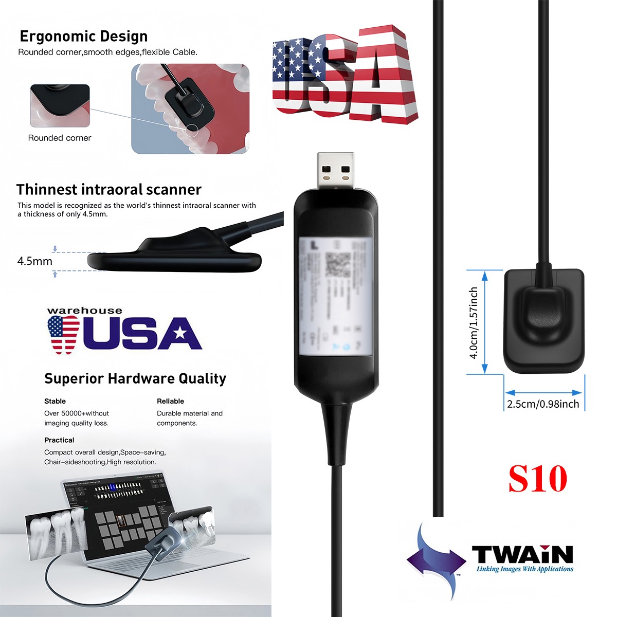 Dental X Sensor ray Digital Sensor Rayos Digital Imaging System Size 1 + Holder