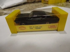 vintage aurora tjet ho slot car pale black/gold accent ford torino orig box/lbl