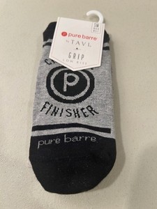 Non Slip Grip Ankle - Pure Barre Challenge Finisher NWT Size Small gray/blk