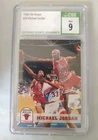 Michael Jordan 1993 Hoops basketball card #28 Chicago Bulls NBA HOF CSG MINT 9