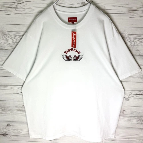T shirt blanc populaire logo arc brodé XL suprême toutes étiquettes